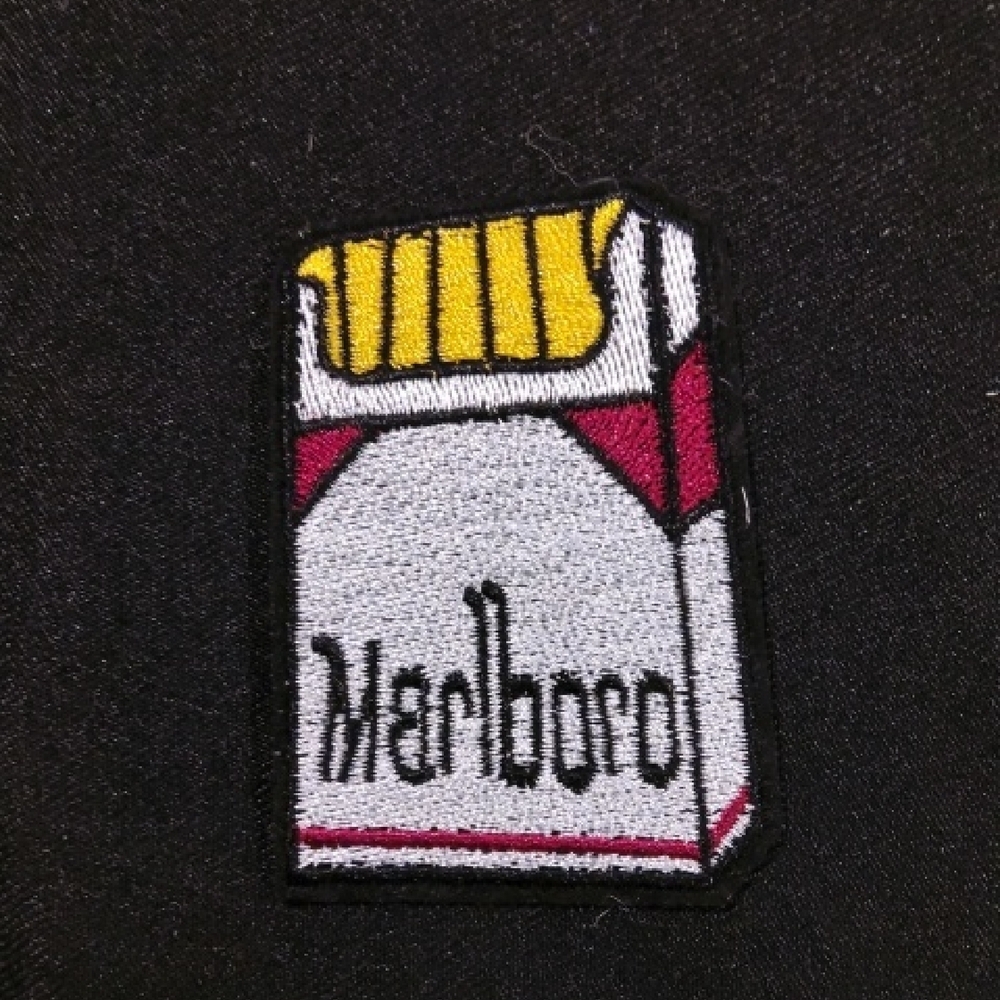 Marlboro Embroidered Patch with Red and Yellow Accents Iron On
